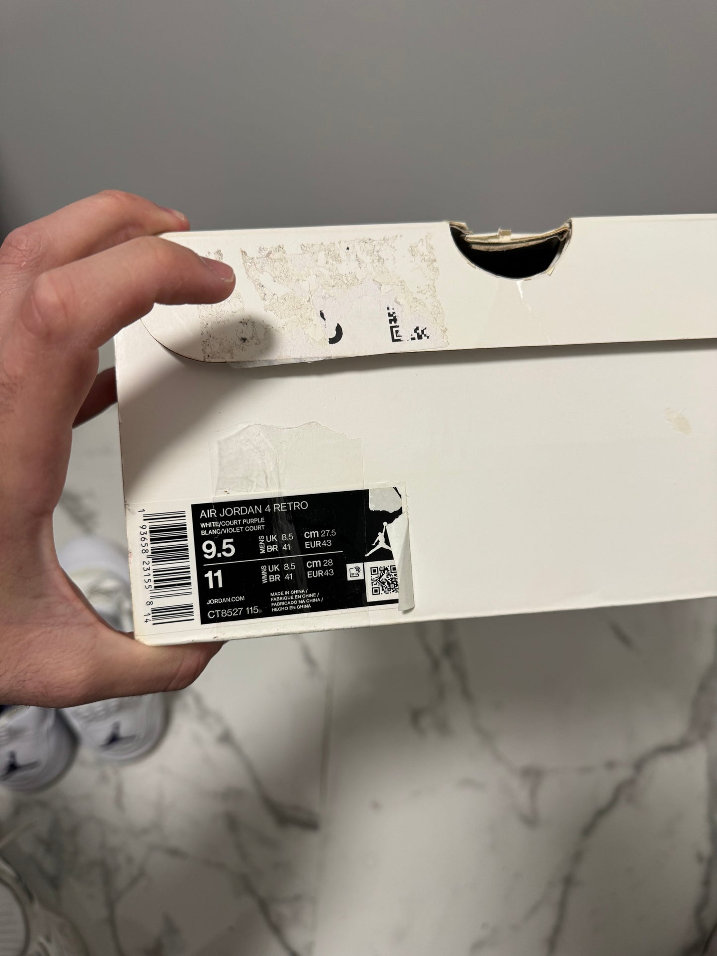 Size 9.5 | Jordan 4 Metallic Purple With Box | Pre-Owned