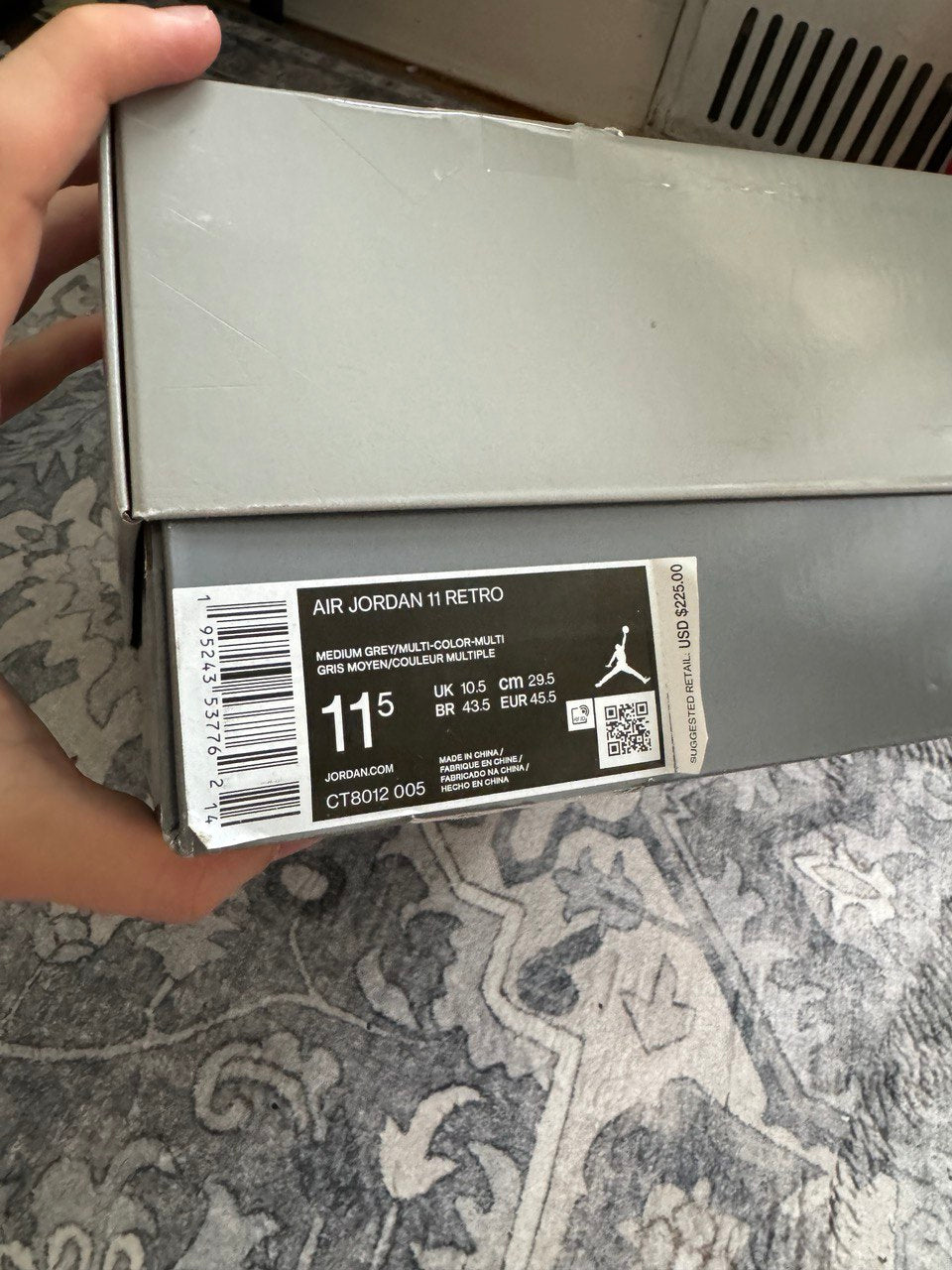 Size 11.5 | Jordan 11 Cool Grey With Box | Pre-Owned