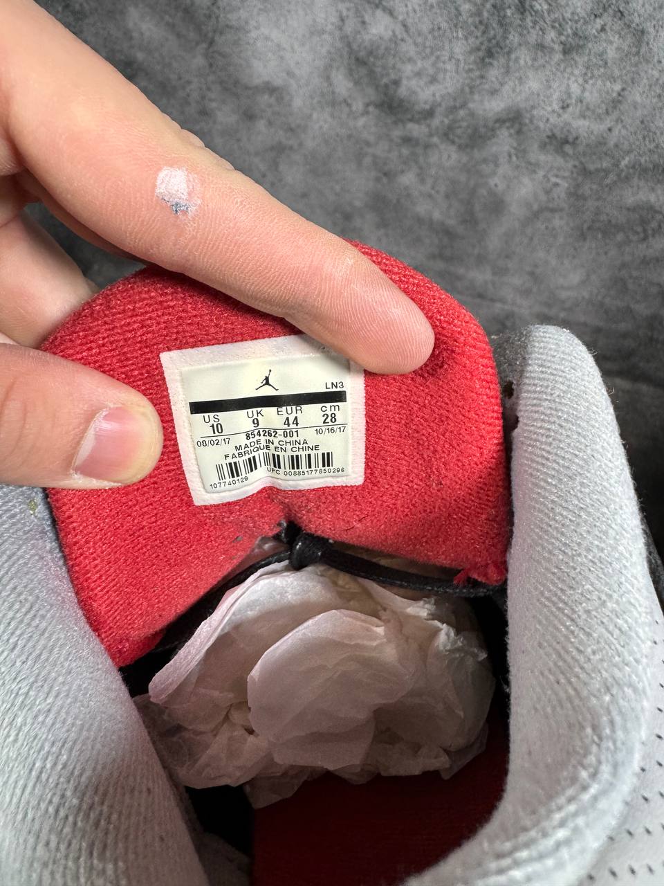 Size 10 | Jordan 3 Black Cement With Box | Pre-Owned