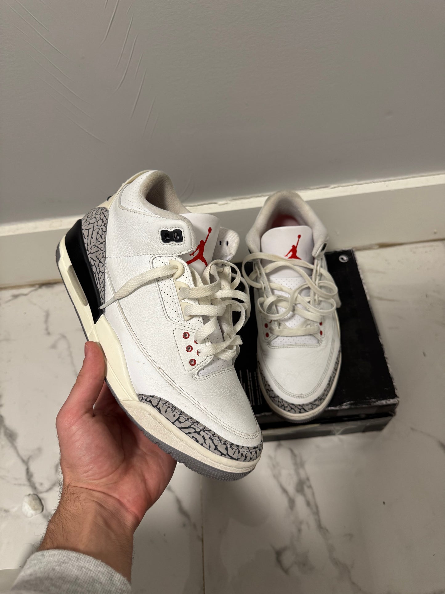 Size 9 | Jordan 3 White Cement Reimagined With Box | Pre-Owned