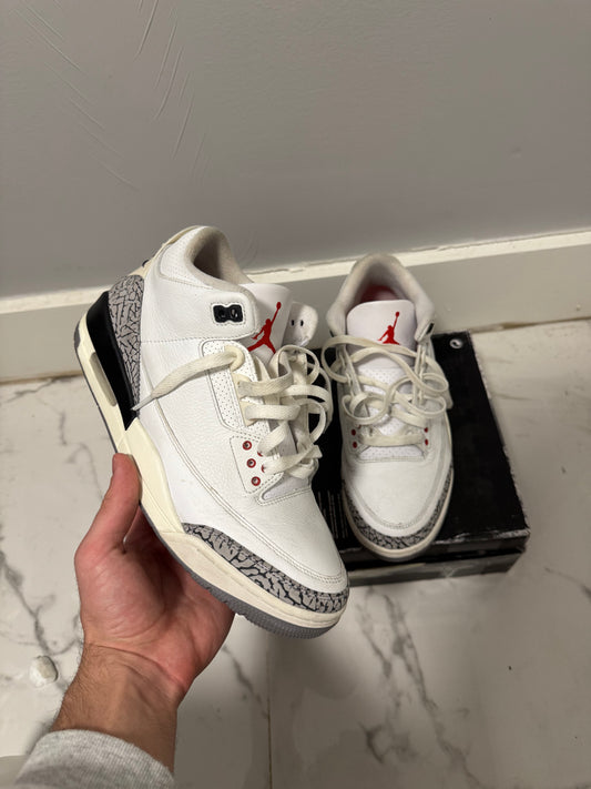 Size 9 | Jordan 3 White Cement Reimagined With Box | Pre-Owned