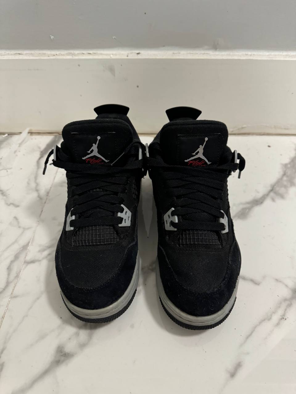 Size 6y | Jordan 4 Black Canvas No Box | Pre-Owned