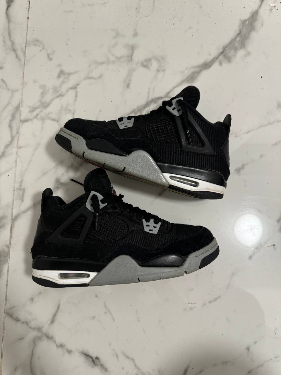 Size 6y | Jordan 4 Black Canvas No Box | Pre-Owned