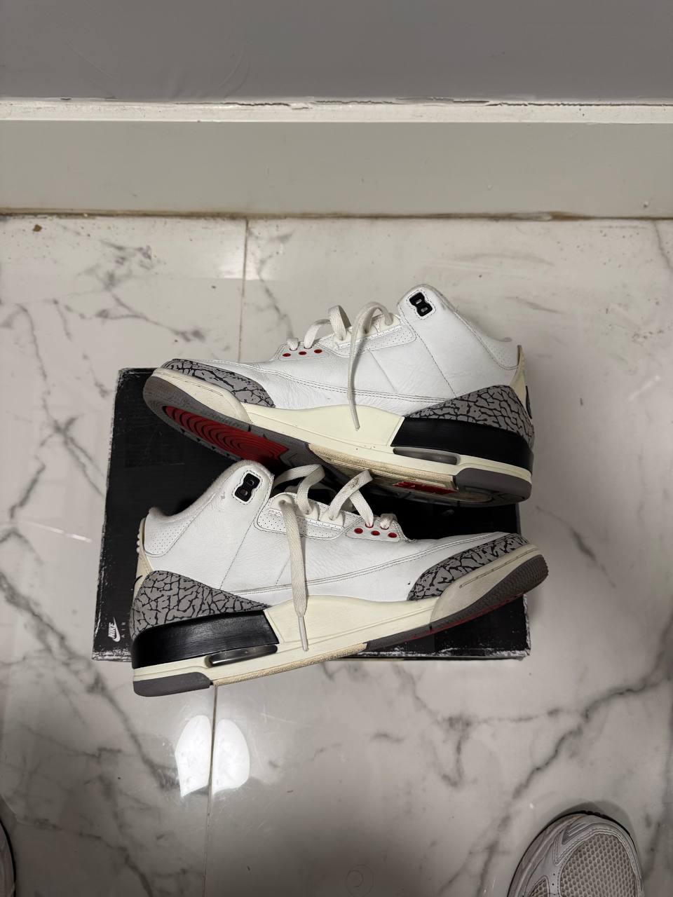Size 9 | Jordan 3 Reimagined White Cement With Box | Pre-Owned