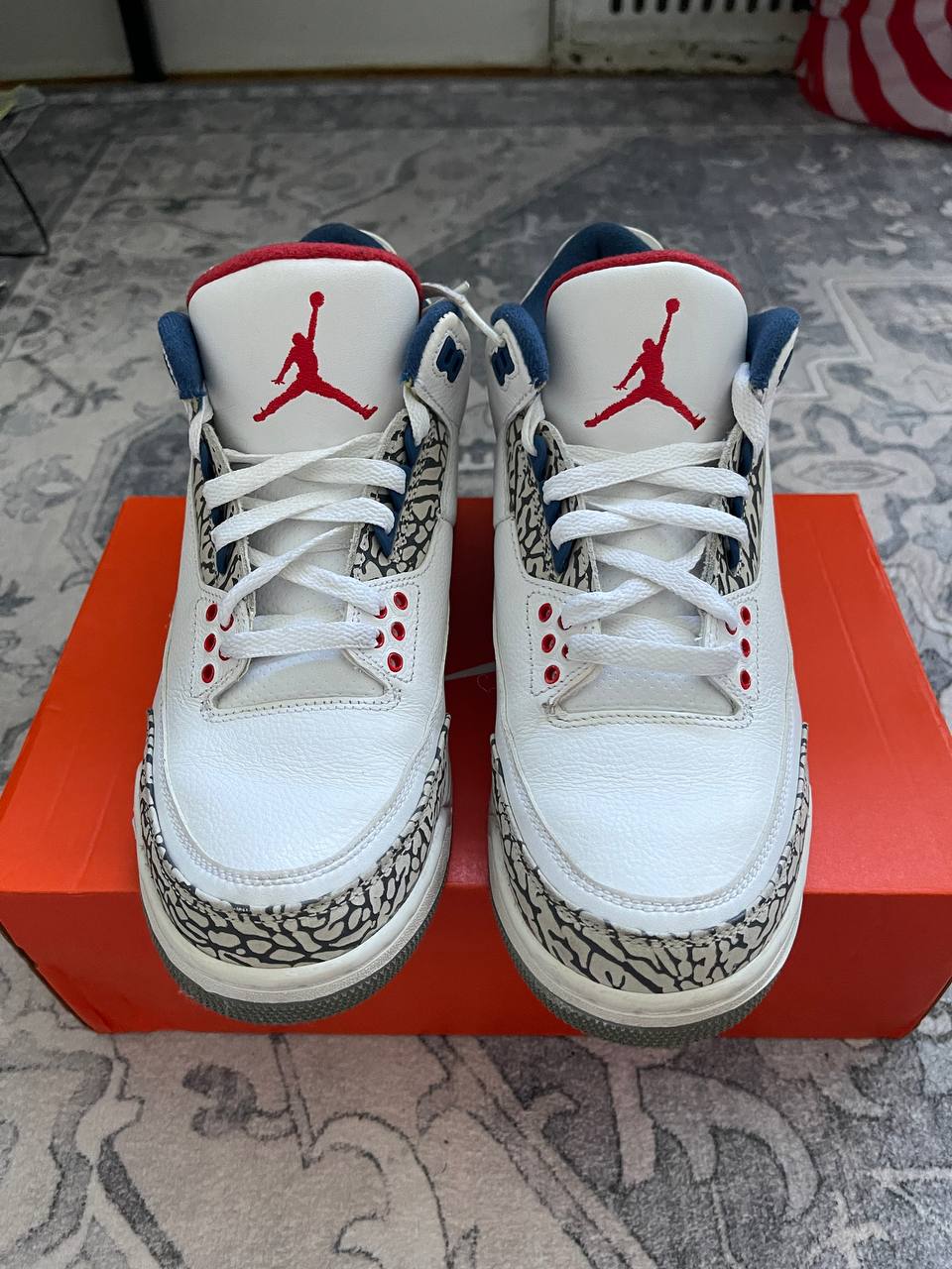Size 8.5 | Jordan 3 True Blue No Box | Pre-Owned