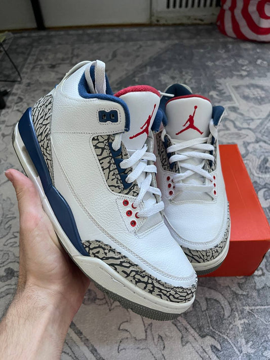 Size 8.5 | Jordan 3 True Blue No Box | Pre-Owned