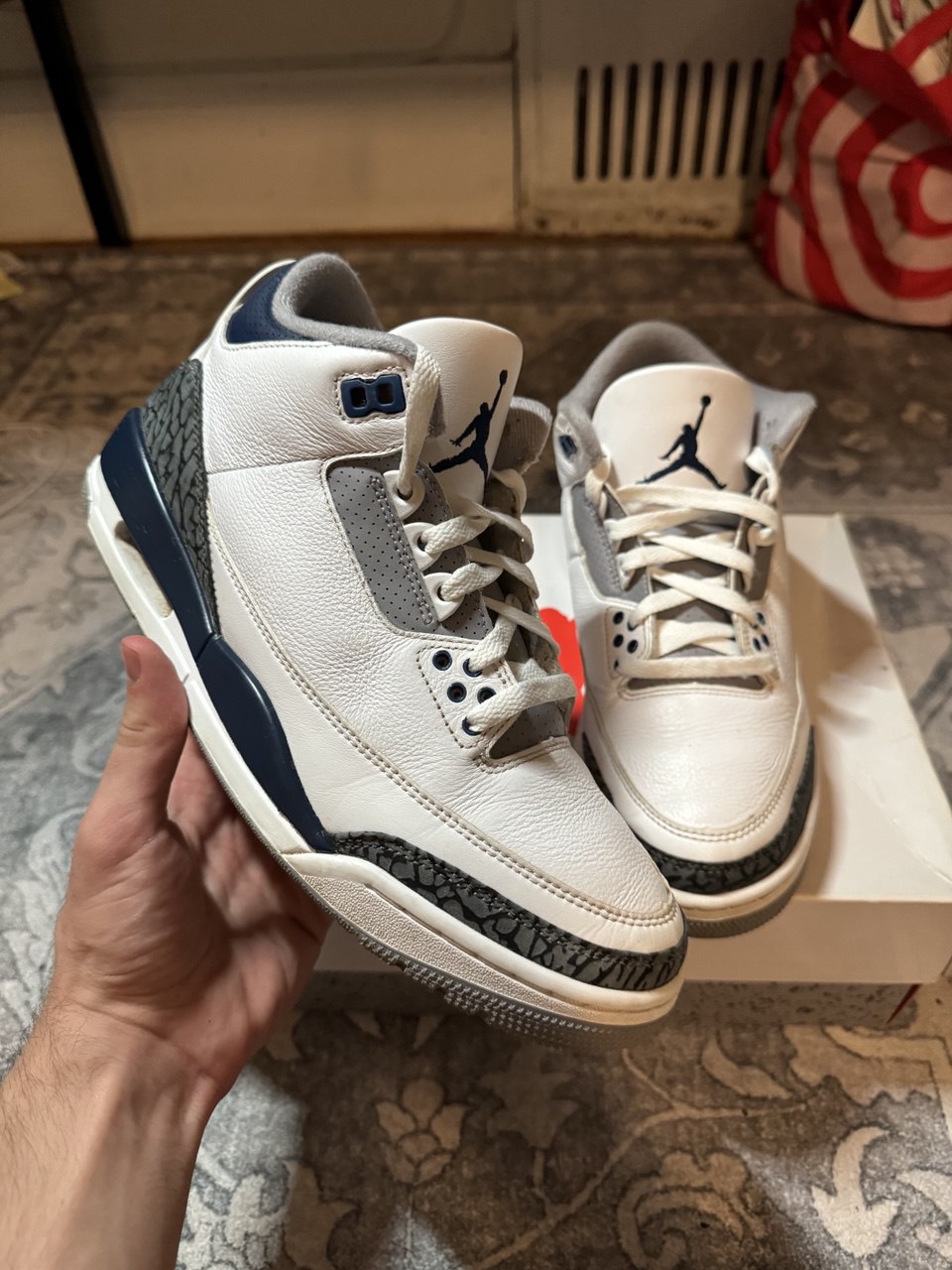 Size 8.5 | Jordan 3 Midnight Navy No Box | Pre-Owned