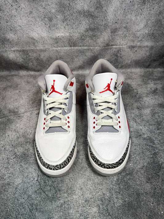Size 9.5 | Jordan 3 Fire Red No Box| Pre-Owned