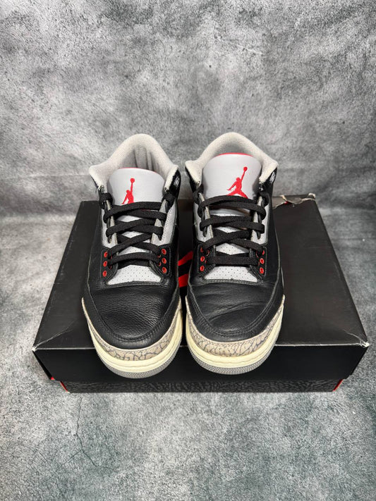 Size 8 | Jordan 3 Black Cement With Box| Pre-Owned